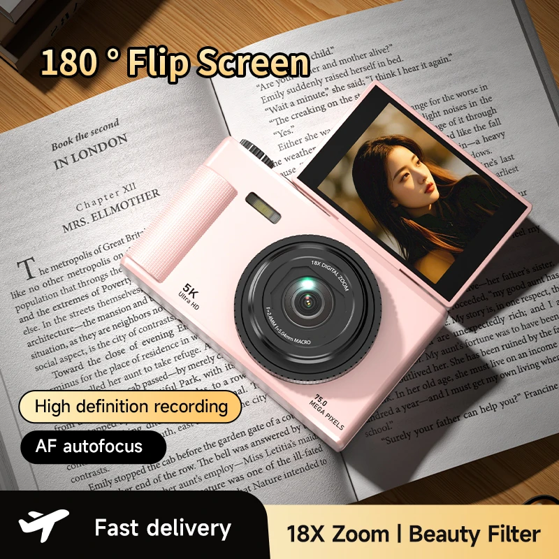 Xiaomi digitalkamera mit 180 °-klappbildschirm, 5k-zoll -Video-vlog-kamera, bildstabilisierung, 75mp 18x zoll-Zoomen, tragbarer körperkamera für studenten