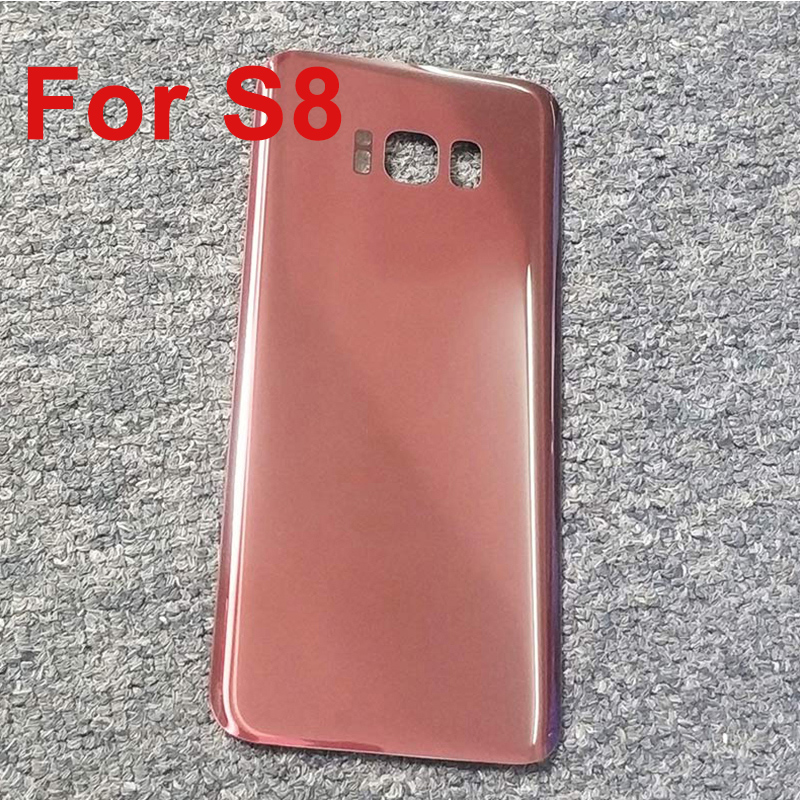 For Samsung Galaxy S8 plus Back Cover 3D Glass Battery Case for Samsung S8 S8+ Housing Cover Replacement + Adhesive Sticker: Red
