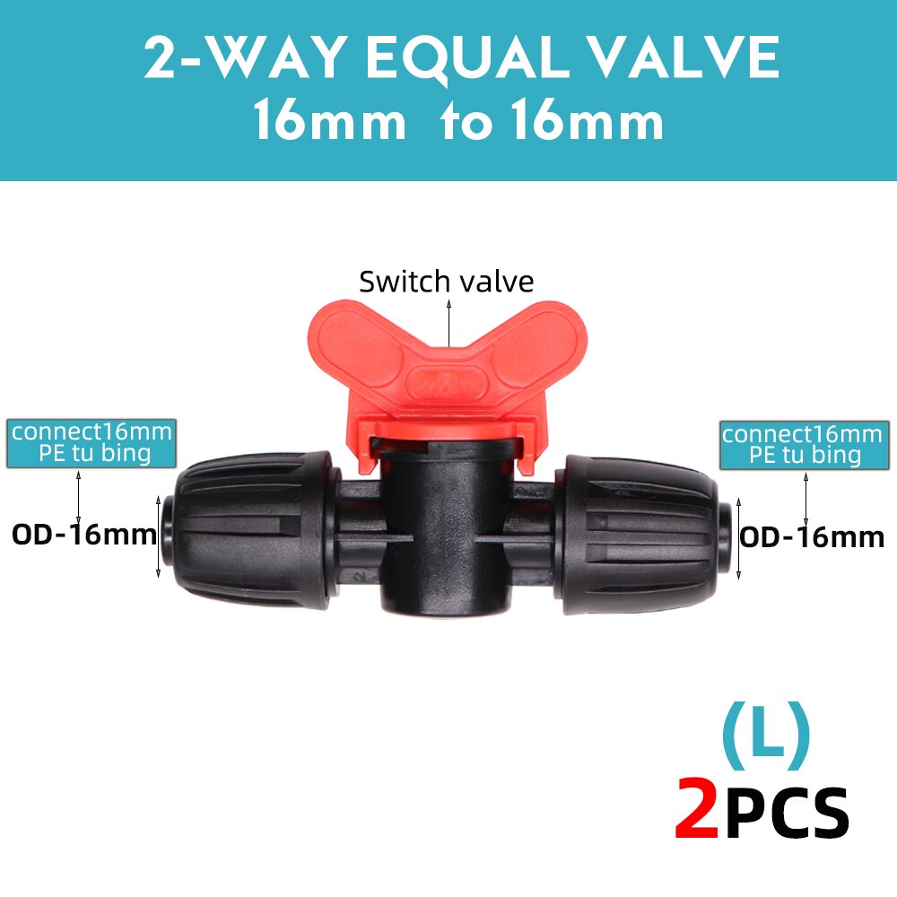 16mm PE Tubing Garden Water Connector to 8/11mm 4/7mm 3/5mm Reduce Tee Coupling Adapter Equal Shut Off End Plug Irrigation: L-2PCS