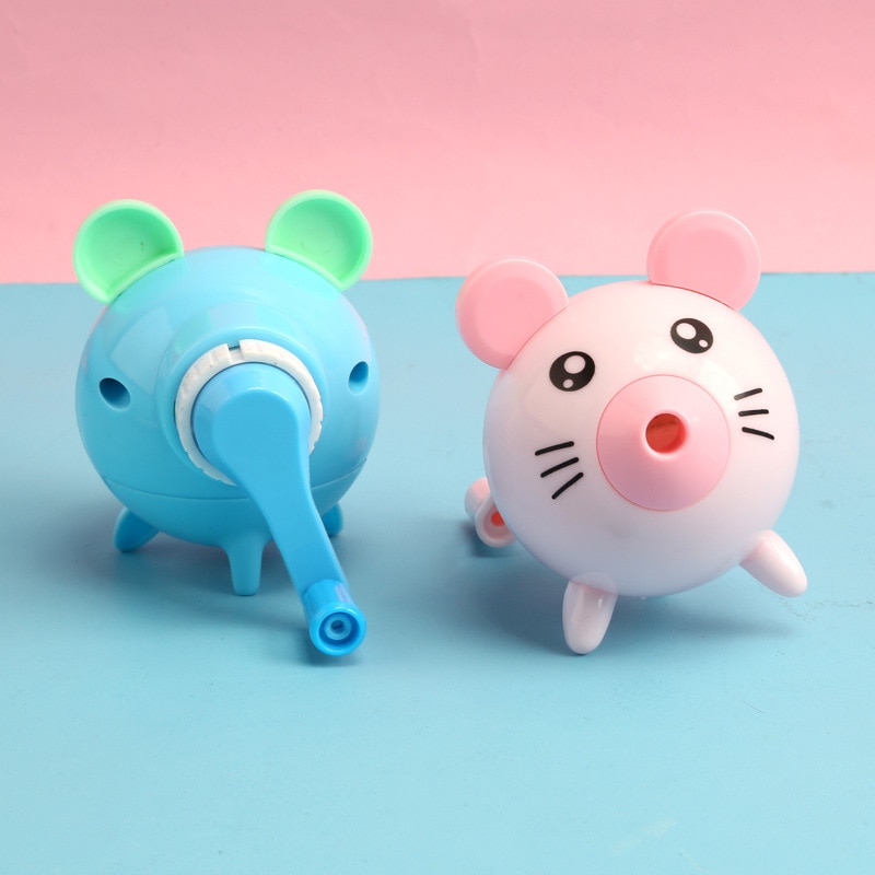 Animal mouse robô manivela lápis apontador de mesa manual apontador de lápis escritório material escolar estacionário crianças presentes
