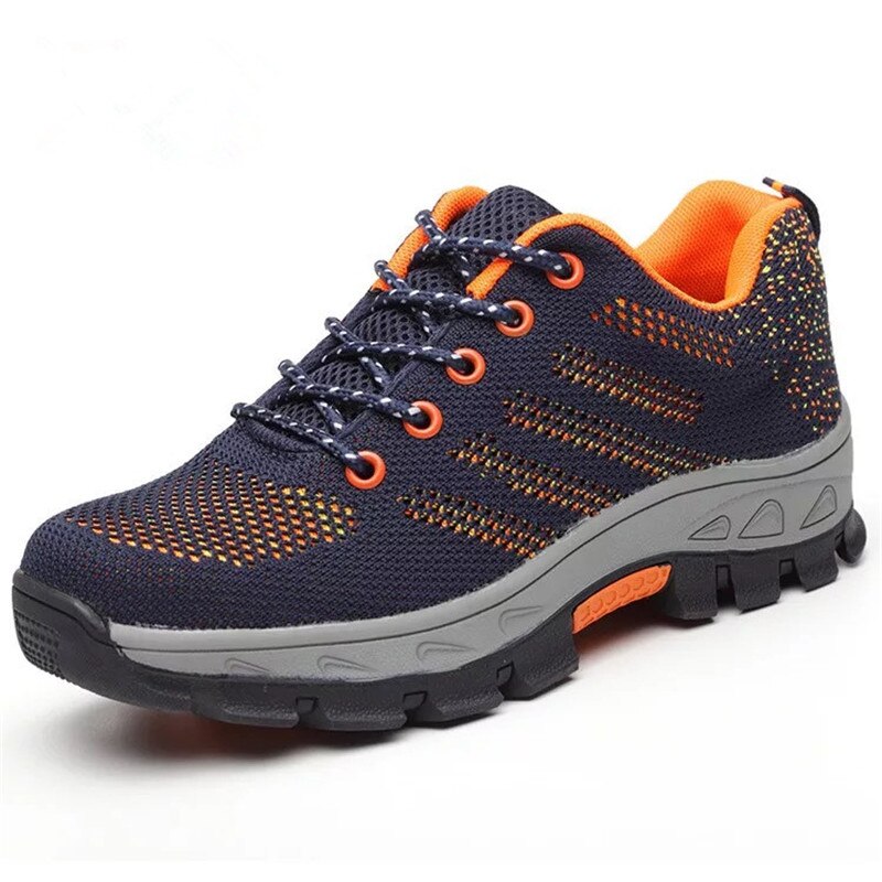 DEWBEST-zapatos de seguridad transpirables para hombre y mujer, botas de trabajo con punta de acero, antideslizantes, de acero, a prueba de perforaciones, para exteriores: 38