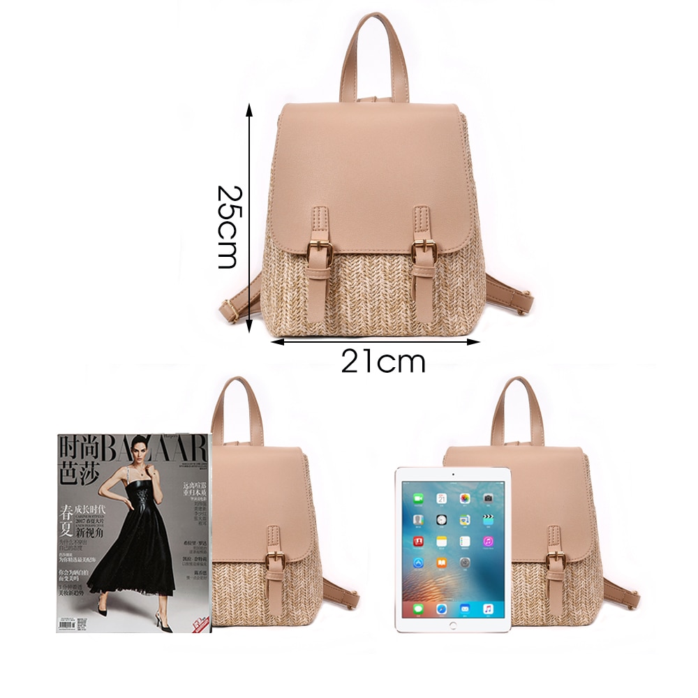 Herald femmes paille tissé sac à dos pour adolescente été sacs à dos sacs de voyage collège sac à dos directe