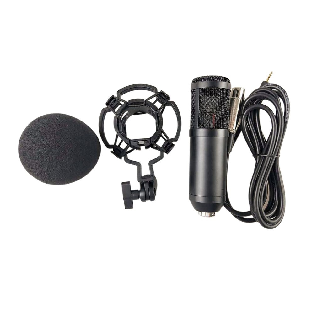 Bm-800 Network K Song Recording Wired Microphone Condenser Microphone Retaining Clip Bracket Voice Service: Black