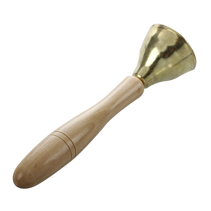 2 piezas de Mini campana de oro juguetes musicales para niños con un mango de madera con paquete de 120 mezcla de madera niños ino juego P
