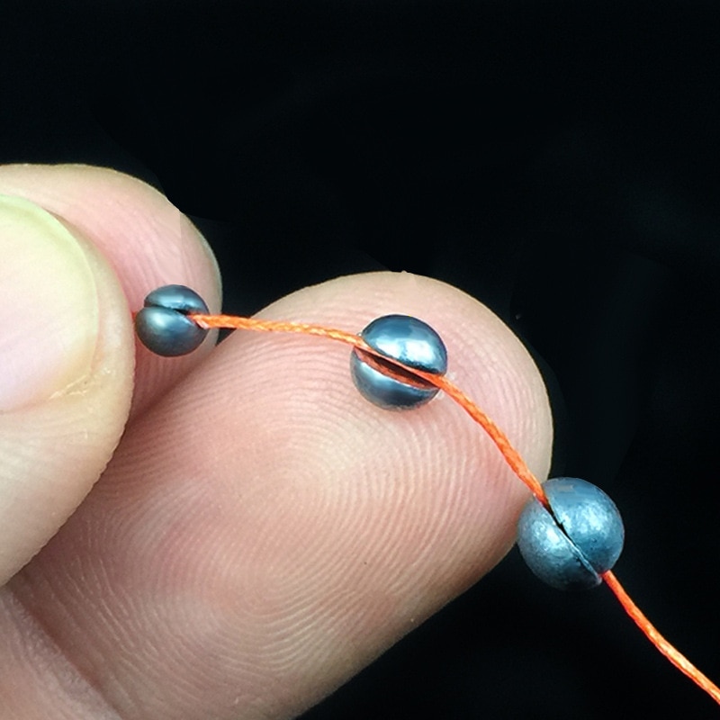 Plomo de pesca con plomo de 0,2g-2g, señuelo con Clip para morder, línea de plomo redonda, portección, bolsa de 20-50 piezas
