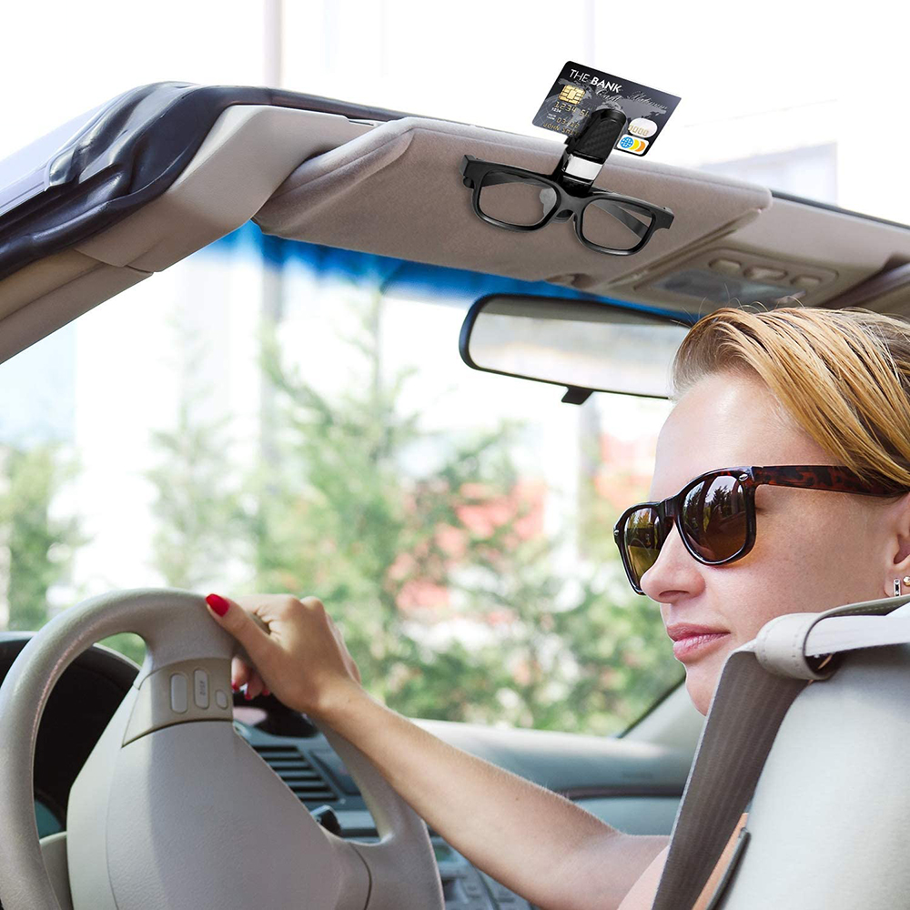 2 Stuks Auto Zonneklep Zonnebril Clip Auto Bril Houder Draagbare Ticket Card Klem ABS Brillen Case Auto Accessoires