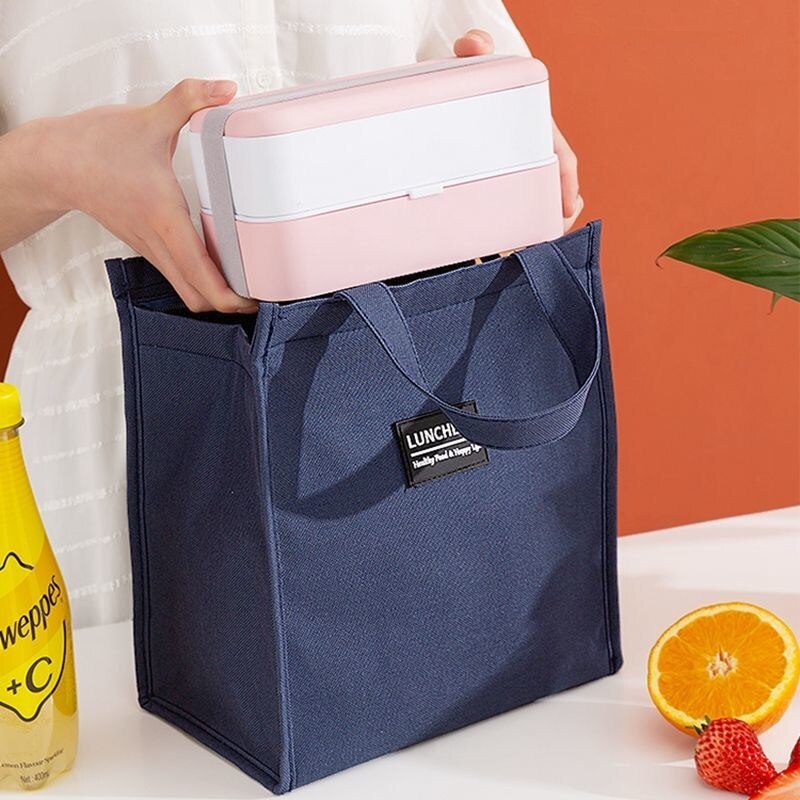 PURDORED – grand sac à Lunch pour femmes, 1 pièce, boîte à Lunch isolée thermique, fourre-tout plus frais, pochette à Bento, sac de rangement des aliments