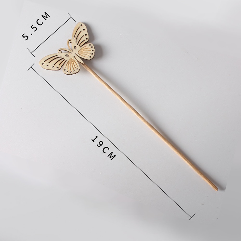 10pcs Handmade Eco-friendly Reed Diffuser Sticks Butterfly Shape Flameless Replacement No Fire Aromatherapy Accessories Wooden