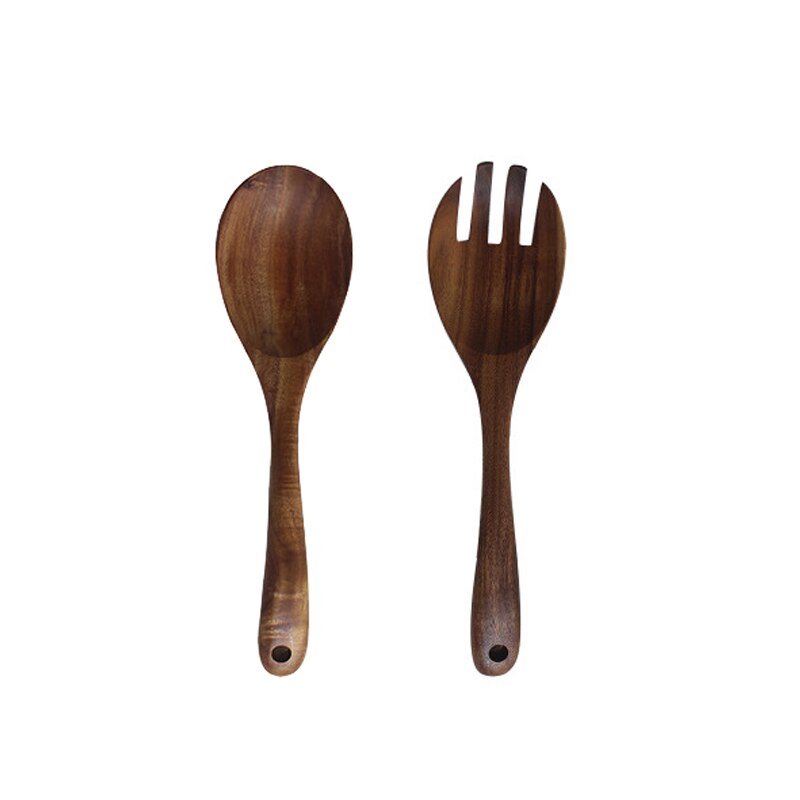 Cuenco de madera-ensaladera de madera con servidores de ensalada de Acacia, mezclador de 10 ", servicio, Frutero de madera: Gris claro