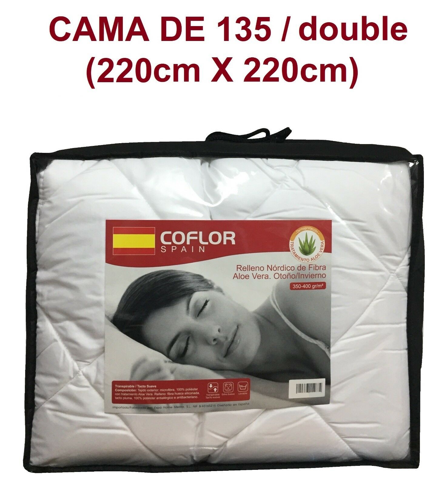 Edredon relleno nordico funda nordica CAMA 135 220X220