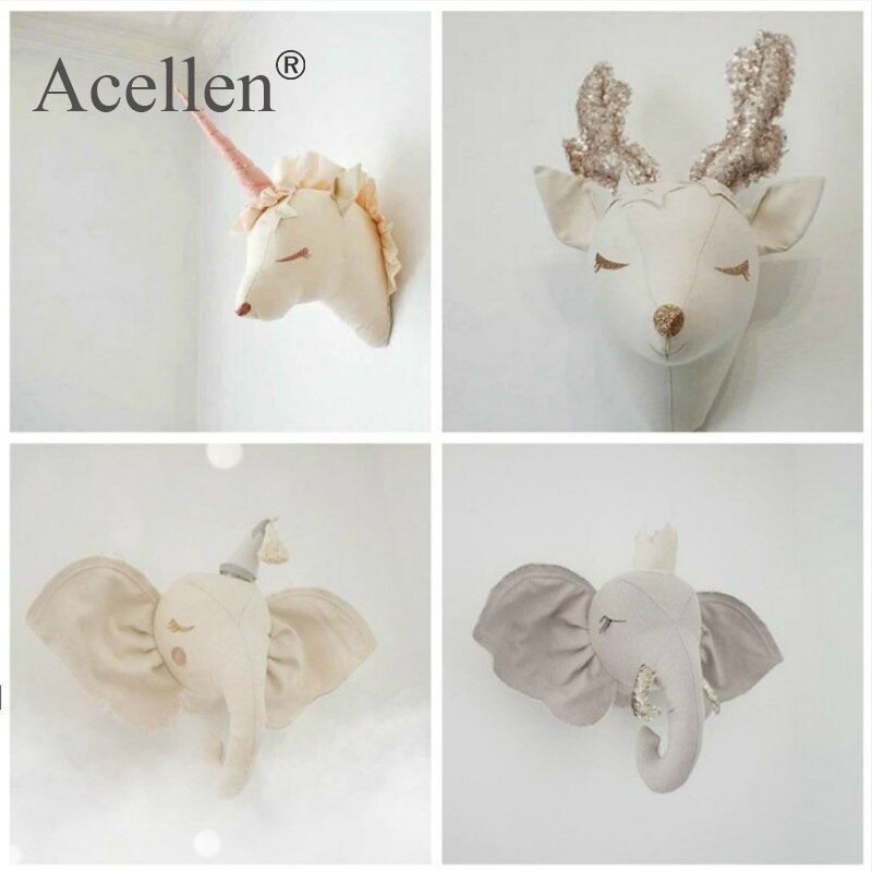 Enfants chambre décoration 3D animaux têtes pépinière chambre décoration éléphant cerf licorne tête tenture murale décor pour chambre d'enfants