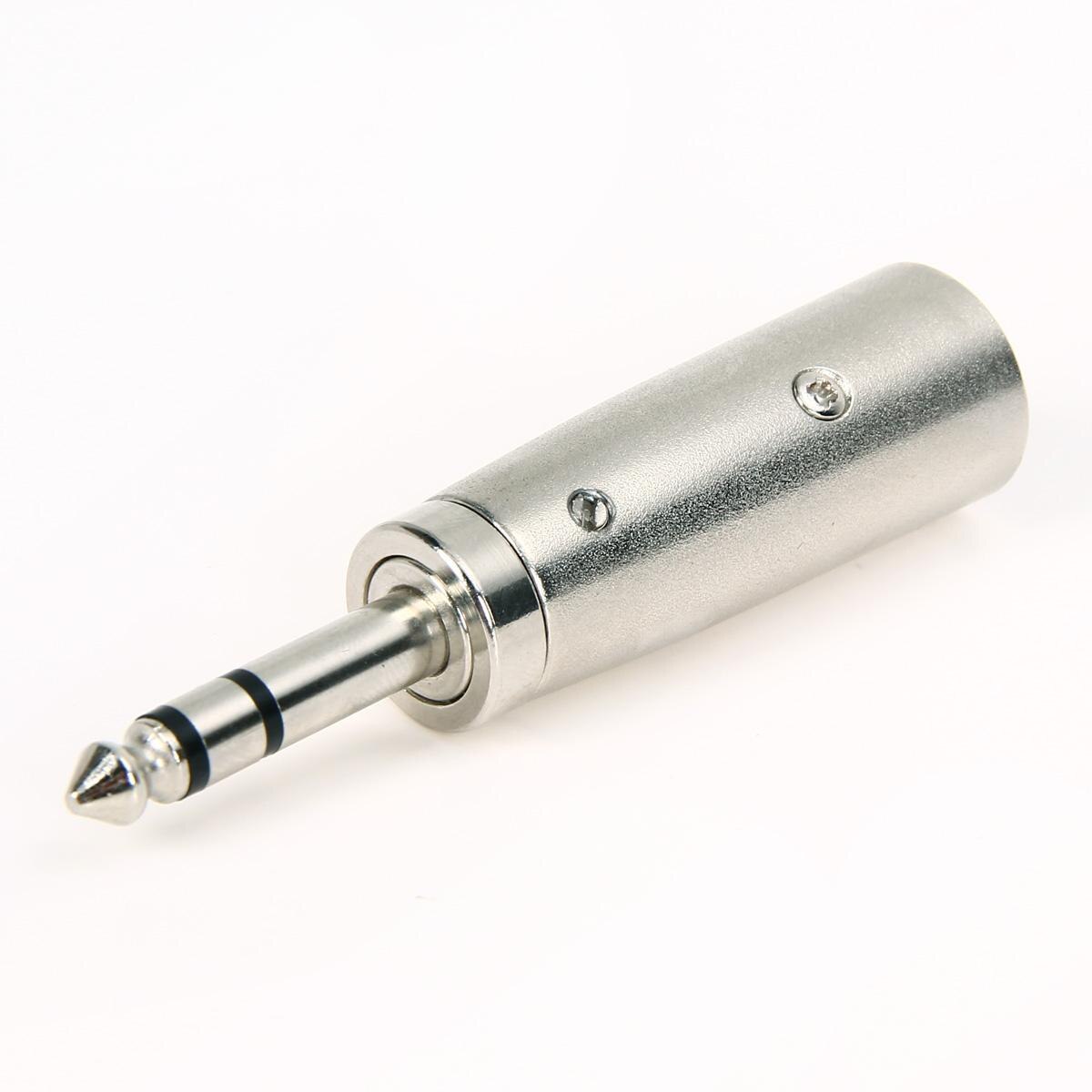 1 PC Microphone Transform Adapter 3-Pin XLR Male Jack to 1/4" 6.35mm Stereo Cable Microphone Mic TRS Adapter Connector