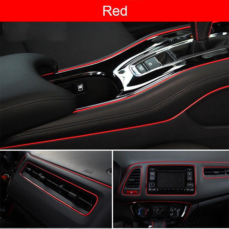 Moldura para decoración de coche, tiras flexibles, 1/3/5M, molduras interiores para coche, embellecedor de cubierta para salpicadero, puerta, borde, estilo Universal