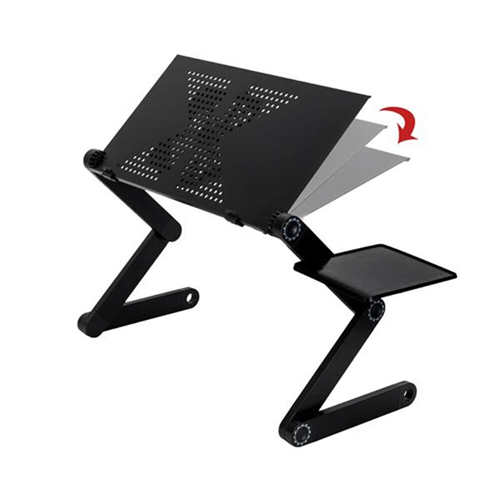 Aluminum Alloy Laptop Table Adjustable Portable Folding Computer Desk Students Dormitory Laptop Table Stand Tray For Sofa Bed: 48CM NO Fan