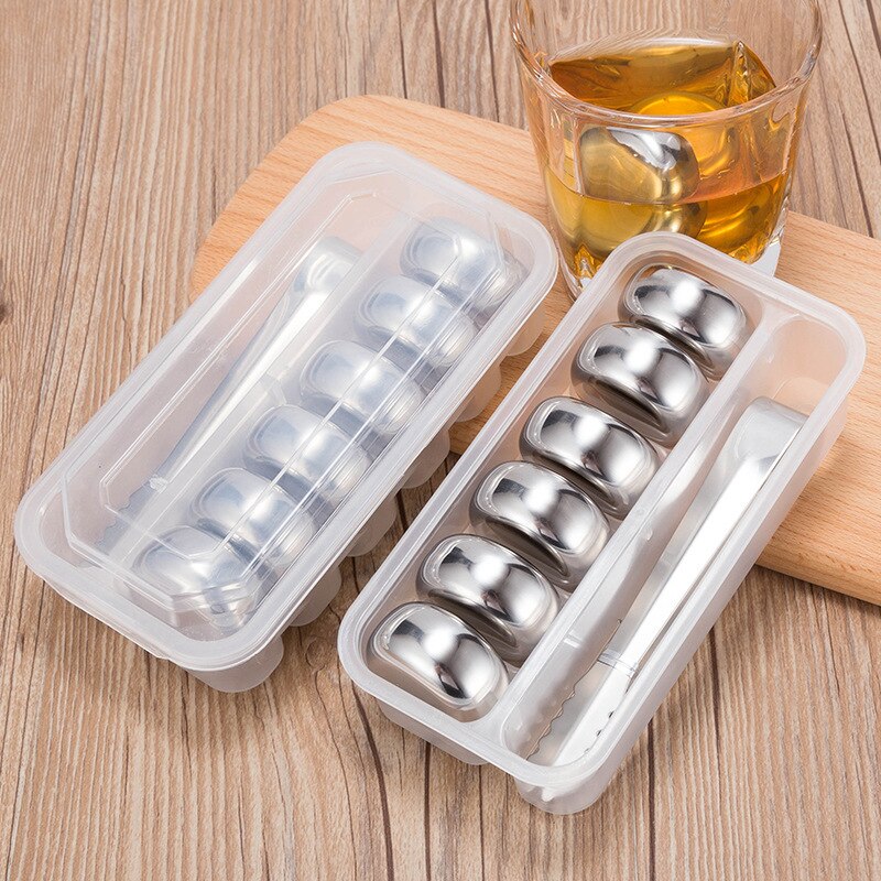 Stainless Steel Chest Pattern Whisky Ice Cubes Bar Vodka Wiskey Wine Beer Cooler Rocks Coolers Holder Boxed Chiller Tools