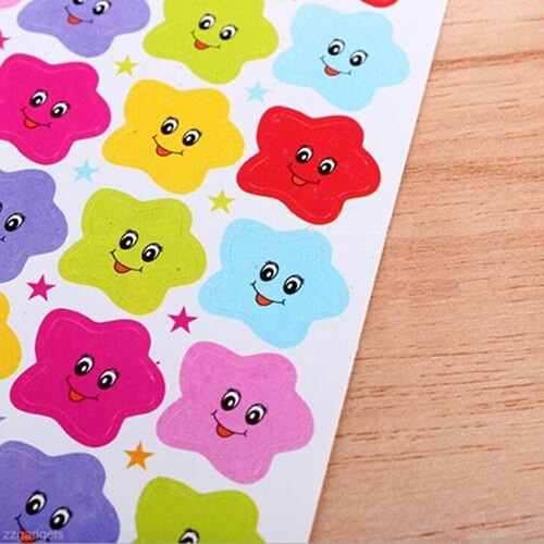 10 Sheets Smile Stars Decal School Children Kids Teacher Reward Cute Sticker Reward stickers