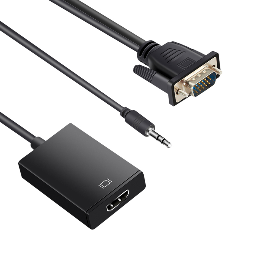 Full Hd 1080P Vga Naar Hdmi-Compatibel Converter Adapter Kabel Met Audio Output Vga Hd Adapter Voor Pc laptop Naar Hdtv Projector