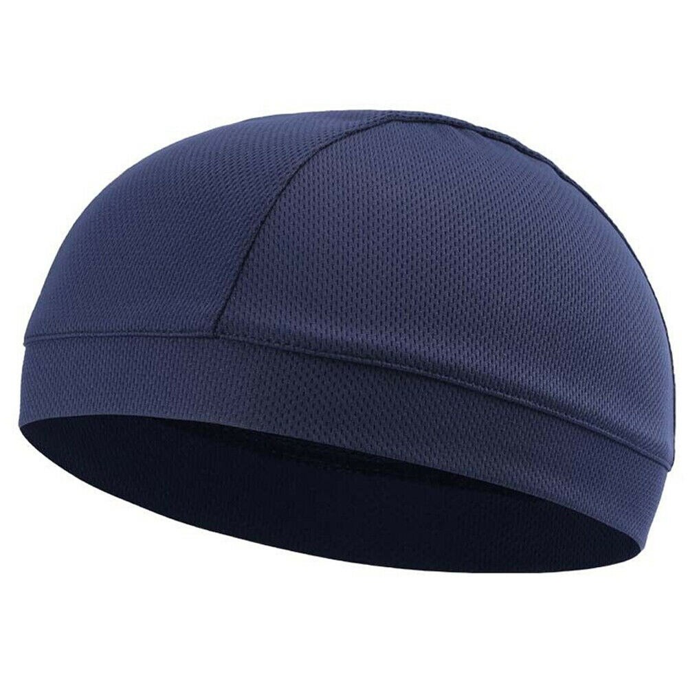 1 piezas. De refrigeración de la humedad de la tapa del cráneo del forro interior del casco de la boina de la cúpula del sombrero de los hombres: Dark Blue
