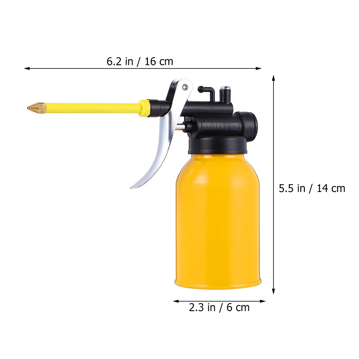 2 Stck 250ml Hochdruck Öl Topf Pumpe Öl Kann Aluminium Öler (Gelb)