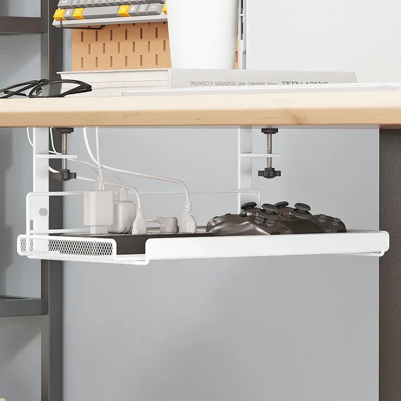 Kabelmanagement-Tablett unter dem Schreibtisch, ohne Bohren, Kabel-Organizer aus Stahl für Höhle Schreibtisch, Kabelmanagement-Tablett, Kabelmanagement-Gestell