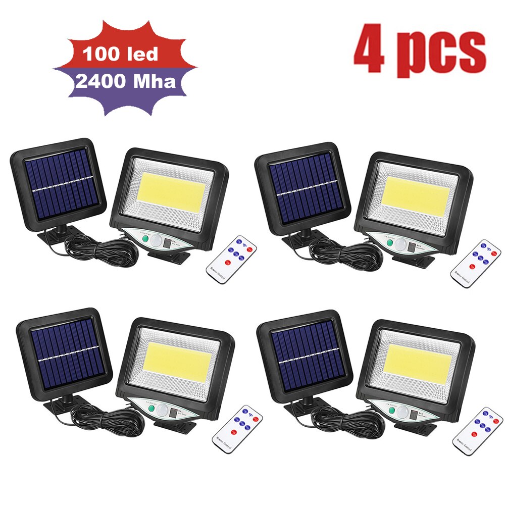 LEDs Solar Panel Power Light PIR Motion Sensor Separable Wall Lamp Outdoor Path Yard Garden Fence Night Light remote 3 modes