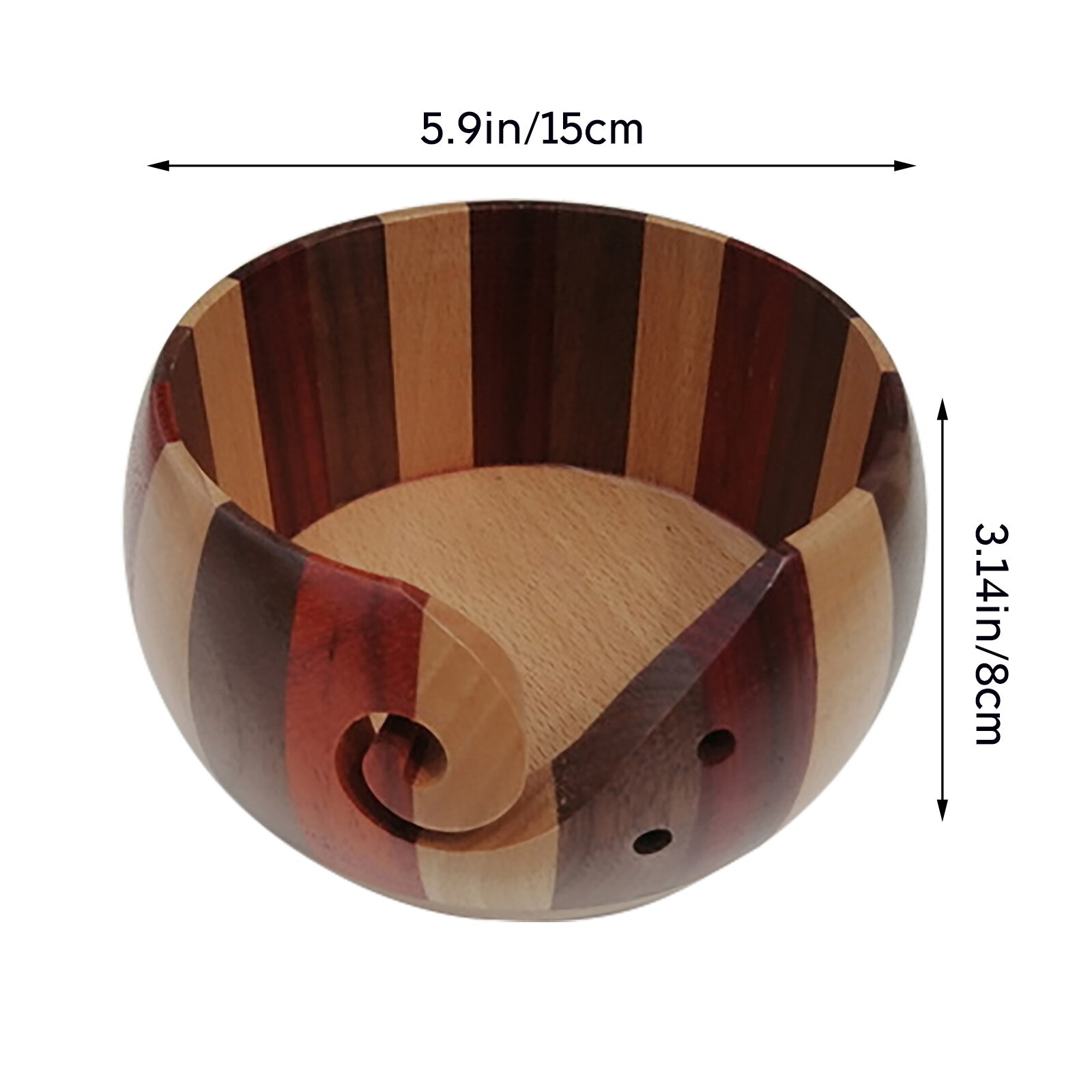 Natural Wooden Yarn Storage Bowl Organizer Knitted Crocheted Wool Holder Storage Bowl Home