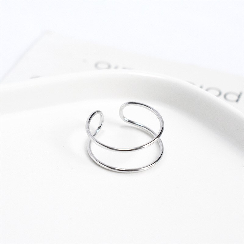 Neue 925 Sterling Silber Schicht Linien Ringe Für Frauen Damen Einstellbare Ringe Jahrgang-Schmuck