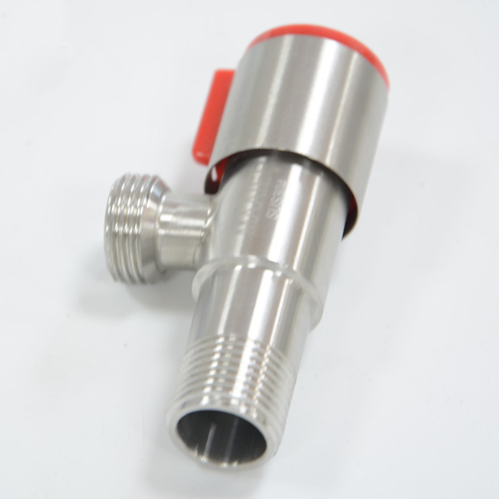 SUS304 stainless steel and cold water triangle valve flow control valve three-way valve G1/2 thread bathroom angle valve