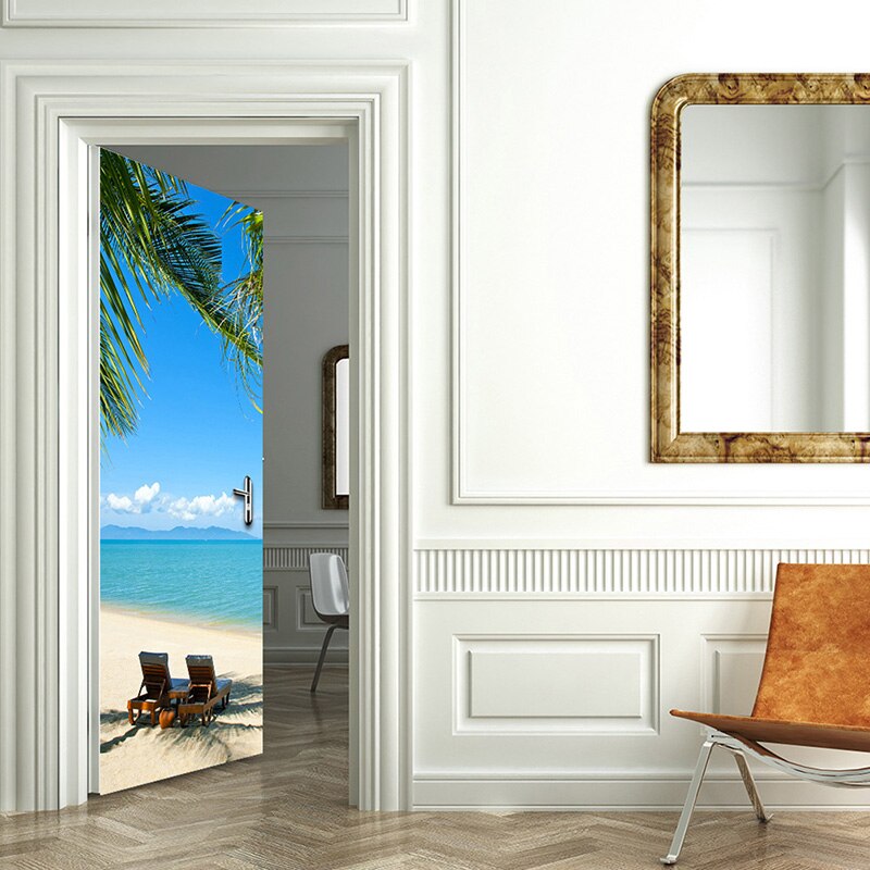 3D Deur Sticker Muurstickers Scene Muurschildering Behang Poster Zelfklevende Pvc Verwijderbare Waterdichte Home Decor Deur Decals: 7