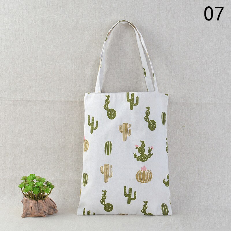 41*32Cm Aankomst Vrouwen Meisje Opvouwbaar Herbruikbare Print Boodschappentas Eco Tote Handtas Strandtas Katoen Linnen schoudertas: 7