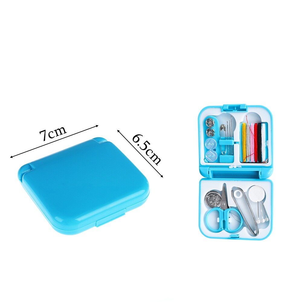 Mini Sewing Box Portable Sewing Thread Box Travel Needle Threads Scissor Thimble Home Sewing Kit Tools