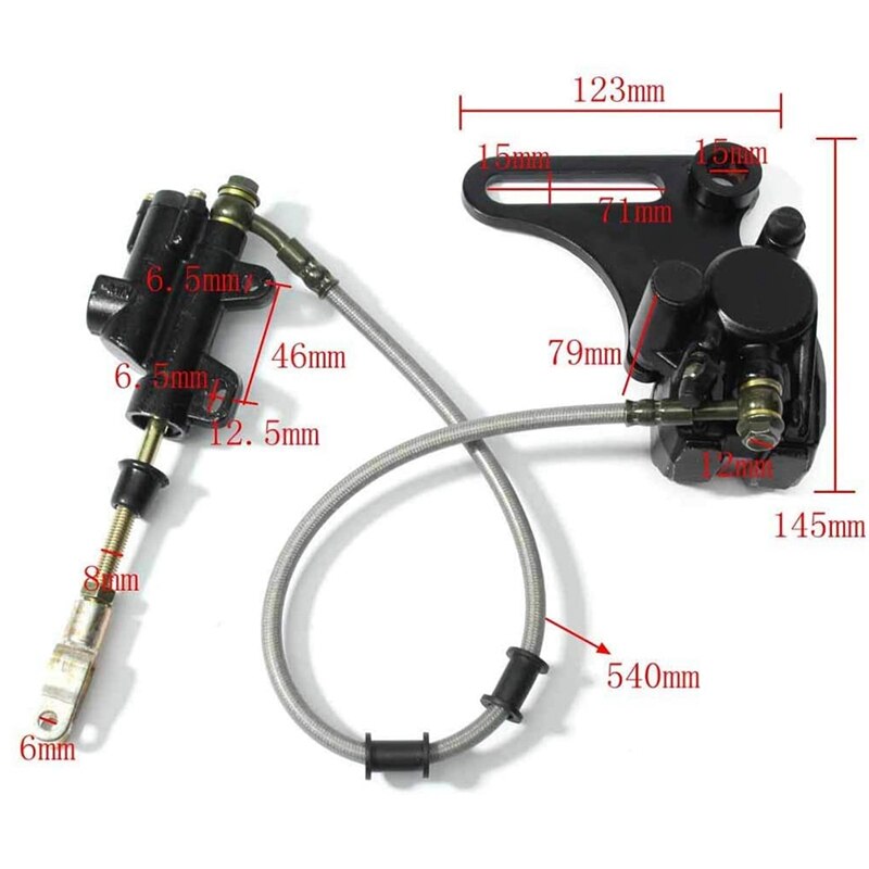 Motorcyclr Brake Master Cylinder Lever Rear Master Cylinder Caliper Assembly for 50Cc 70Cc 90Cc 110Cc 125Cc 15OCC