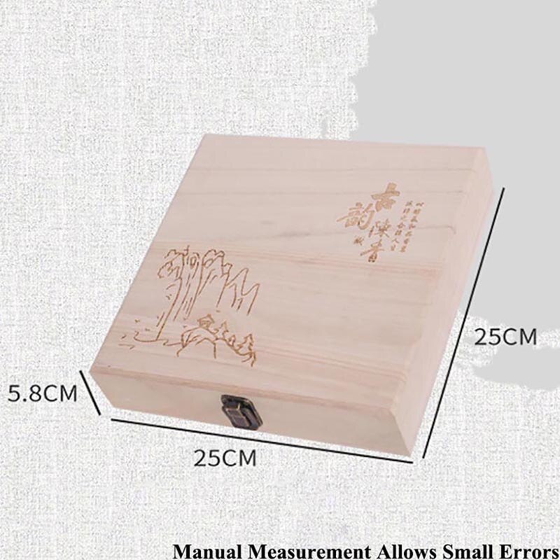 Caja cuadrada de almacenamiento de madera Vintage, cajas de té, organizador de estilo Concha, soporte para sellado de alimentos, decoración para el hogar, caja de de dulces de madera