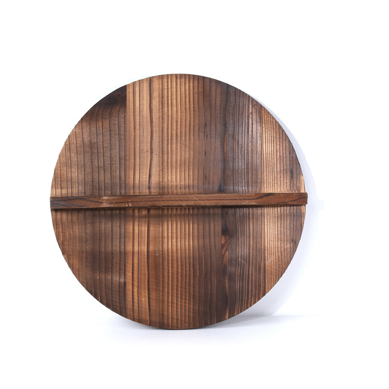 Mater Ster Traditionele Houten Deksel 30-42Cm Wok Cover Grote Verkoold Hout Cover Pot Kookgerei Onderdelen Keuken gebruiksvoorwerp: For 30cm wok