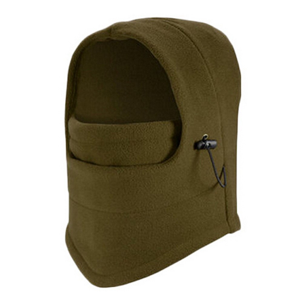 Warm Cap Winter Men Women Hats Waterproof Thermal Fleece Balaclava Hat Hooded Neck Warmer Hiking Scarves: ArmyGreen