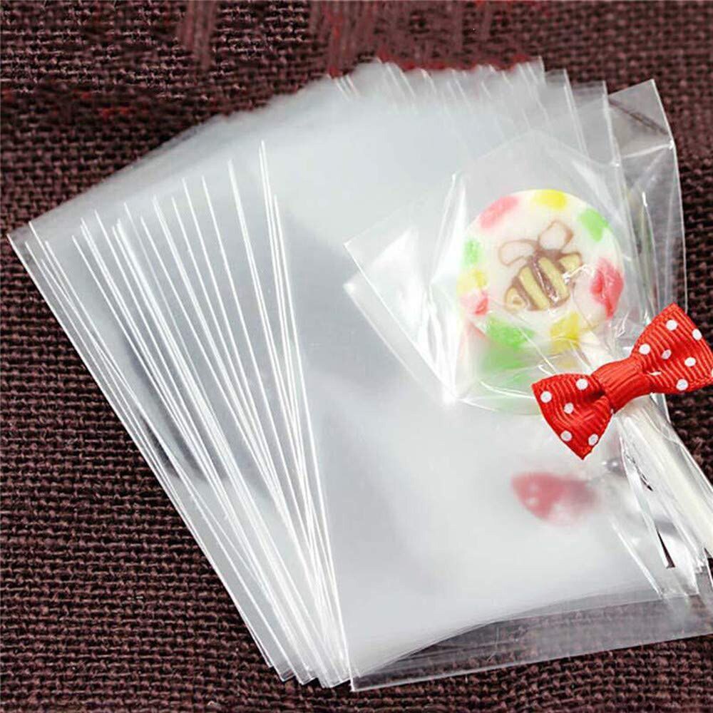 100 pcs 4 Sizes Transparent Oppo Plastic Bags for Candy Lollipop Cookie Packaging Cellophane Bag Wedding Party DIY package
