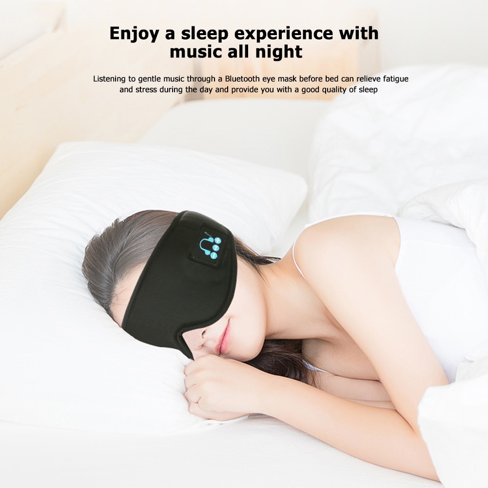 Calling 3D Sleep Eye Mask Cover Wireless Bluetooth V5.0 Sleep Headphones Portable Blindfold Travel Eyepatches