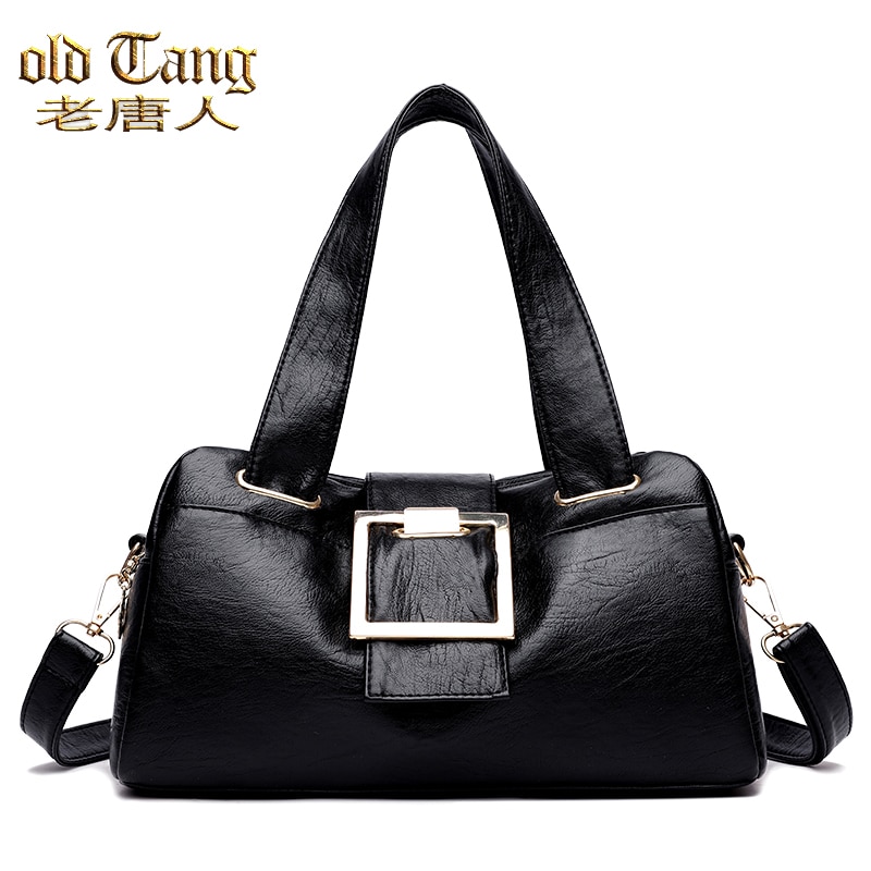 Oude Tang Pu Lederen Schoudertas Hand Tassen Voor Vrouwen Mode Messenger Bags Dames Crossbody Tas Bolsas Feminina