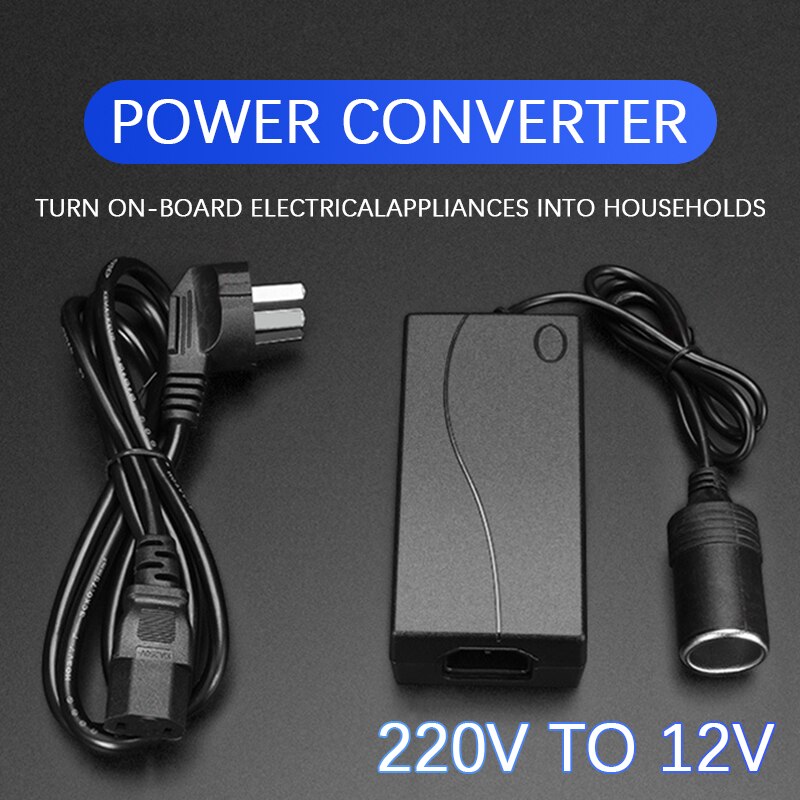 220V To 12V Power Converter 100W Household Socket Car Vacuum Cleaner Adapter Cigarette Lighter Adapter Multifunction Converter