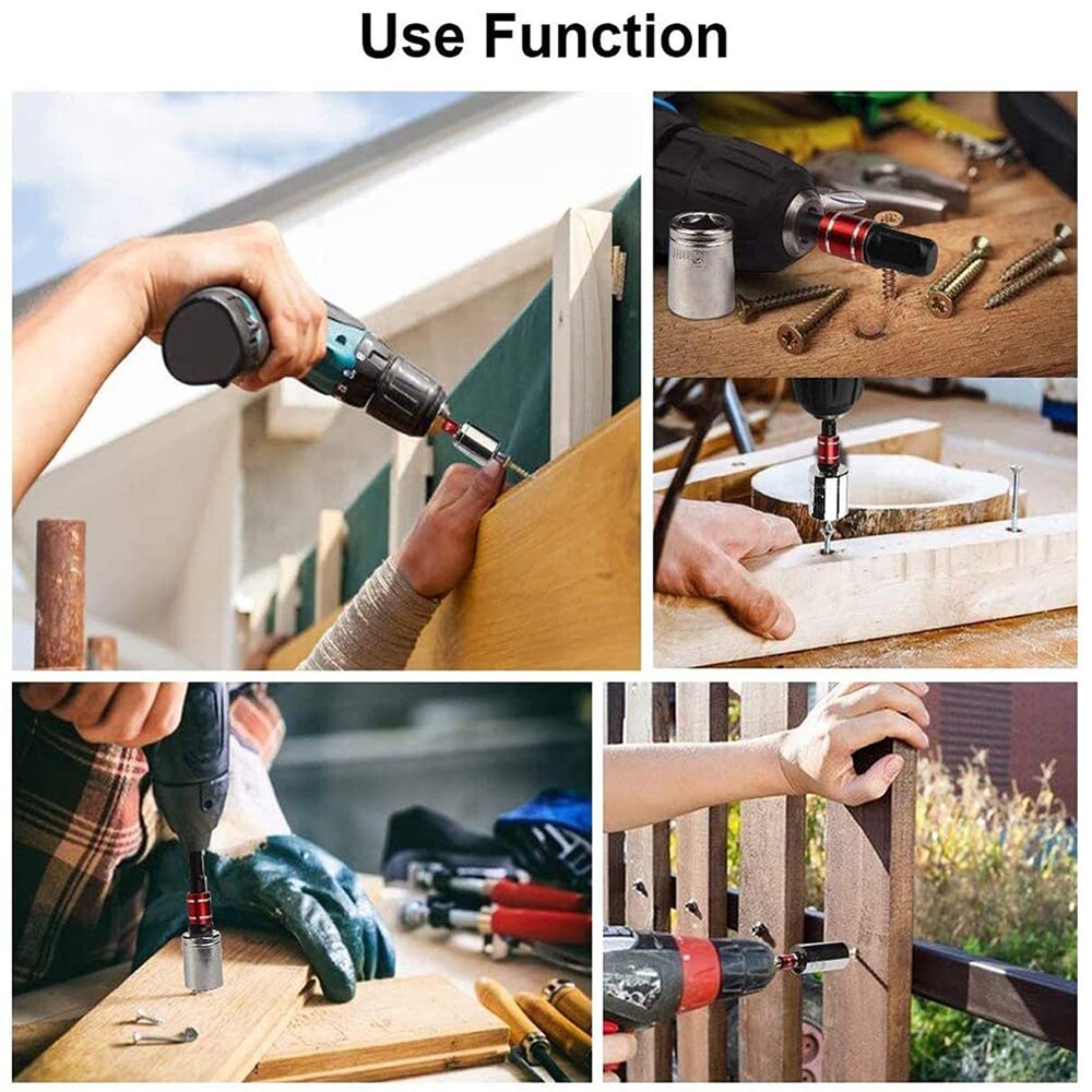 Power Drill Socket Adapter for Driver Impact Drill Extension Drill Bits Bar Socket Adapter 1/4 Hex Shank Square Head Drill Bit