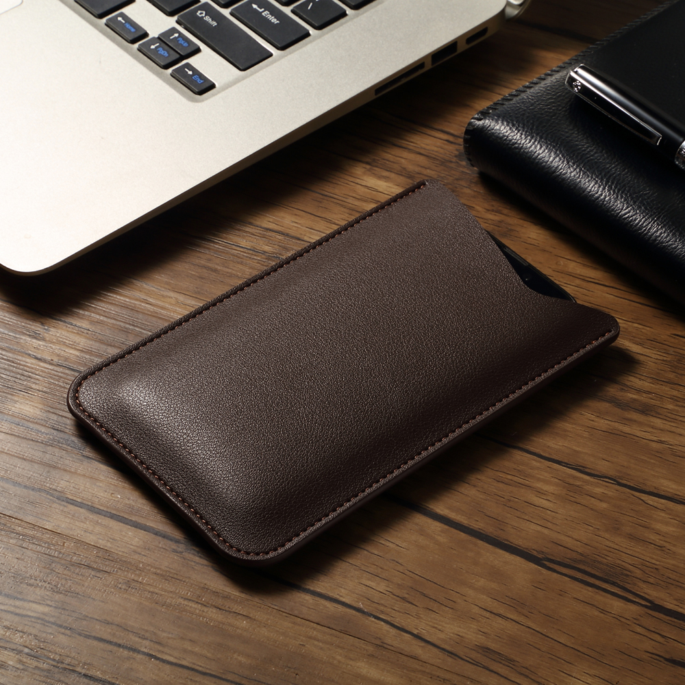 Leather Fabric Mobile Phone Bag For iPhone 15 14 13 Pro Max Samsung Xiaomi Huawei PU Protective Universal Cell Phone Pouch Cover