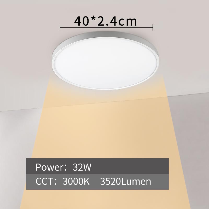Moderne ledet taklampe 12w 18w 24w 32w 220v 5000k kjøkken soverom dårlig lamper ultratynn taklampe: 32w-3000k