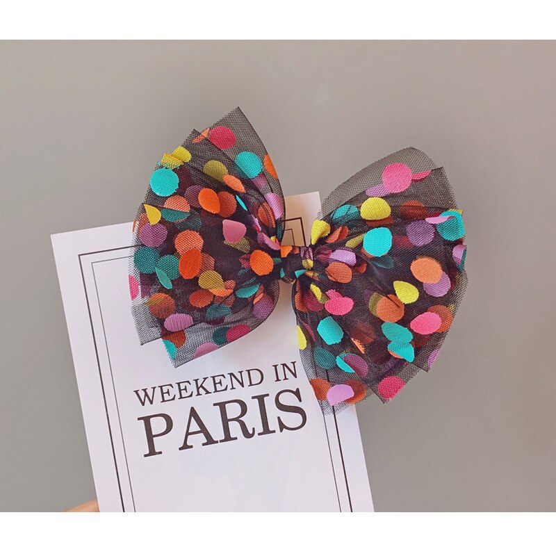 Laço grande bowknot princesa hairpin bebê menina moda bonito beleza grampo de cabelo criança garoto glitter dot barrette headwear