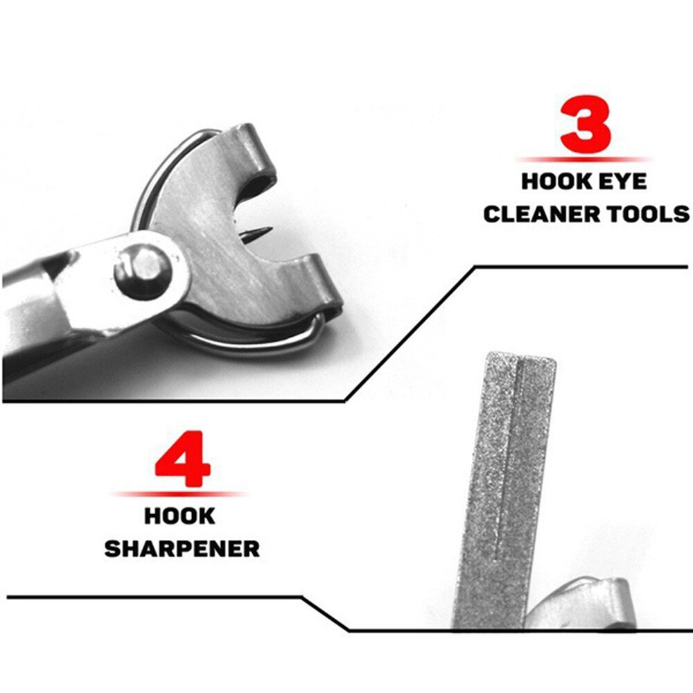 FLYSAND 4 en 1 attache rapide noueur à ongles ligne coupe tondeuse pince crochet aiguiseur matériel de pêche outils de noeud rapide