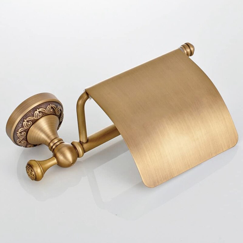 Bathroom Toilet Roller Paper Holder Lavatory Accessories Wall Maounted, Antique Brass Finished