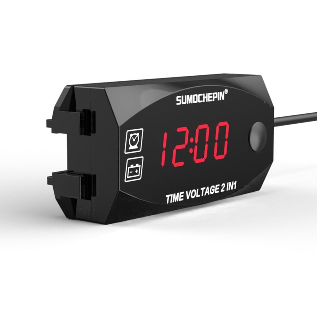 Digital Voltmeter Kalibrieren Lesen LED-anzeige Spannung Meter Spannung Tafel Meter Elektromobil Motorrad Auto: rot hell