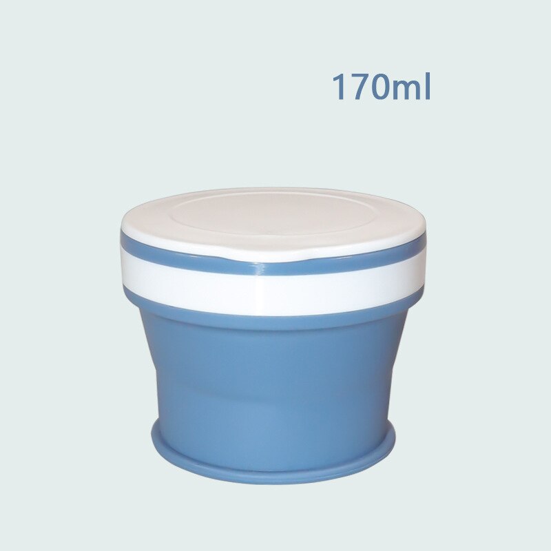 170/270/350ml Folding Silicone Draagbare Siliconen Telescopische Drinken Inklapbare koffie cup vouwen silica cup met Deksels reizen: 170ml Blue