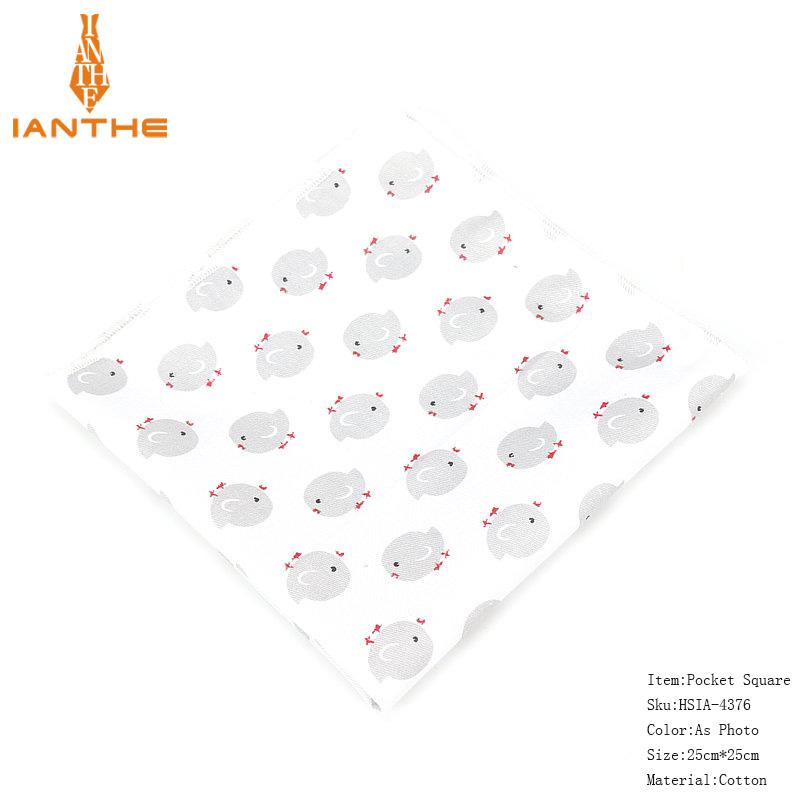 Merk heren katoenen zakdoek dierenprint pochet voor mannen bruiloft borst handdoek pakken zakdoeken 25*25cm: Ia4376