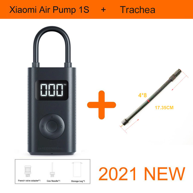 Xiaomi mijia bærbar elektrisk luft 1s kompressor led type-c inflator multiverktøy luftpumpe for sykkel bil ball smart hjem: Luftpumpe 1s legg til ta