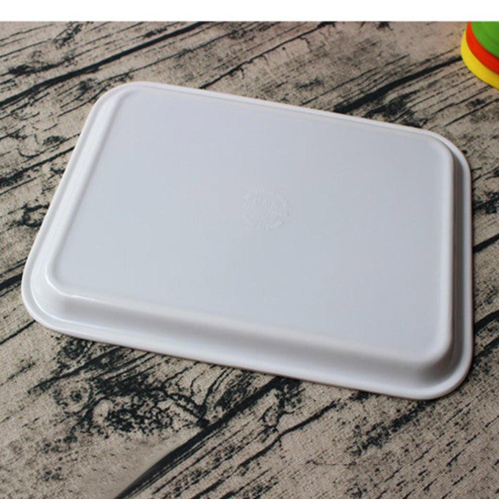 White Serving Tray Rectangular Serving Platter Food Tray Party Supplies Plates (Small Size)